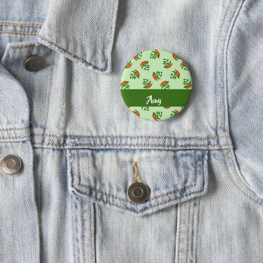 Red and Green Chili peppers pattern Button (Beispiel)