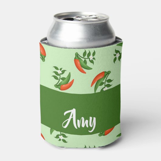 Red and green chili peppers pattern dosenkühler (Kanne Vorderseite)