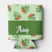 Red and green chili peppers pattern dosenkühler (Rückseite)