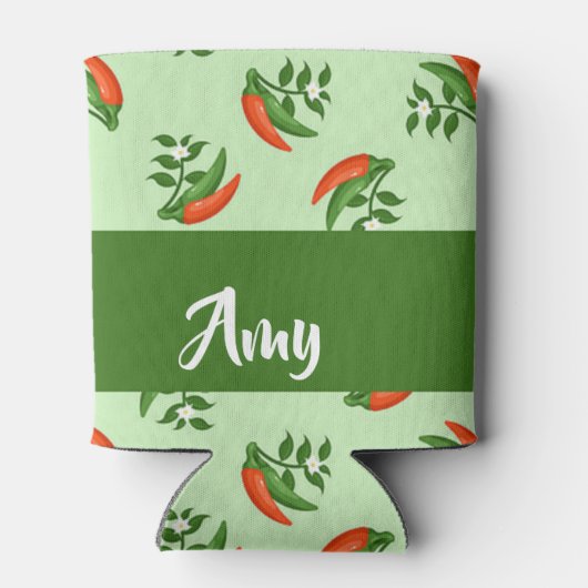 Red and green chili peppers pattern dosenkühler (Rückseite)
