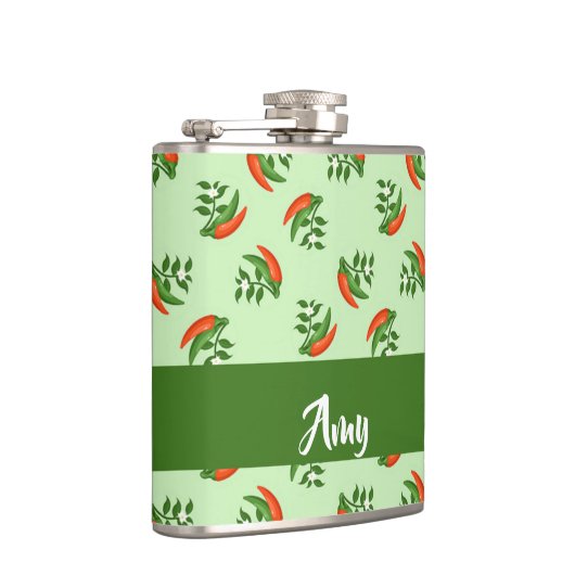 Red and green chili peppers pattern flachmann (Rechts)