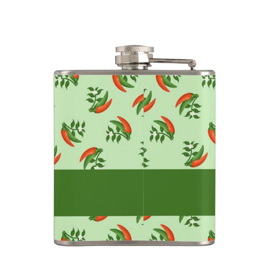 Red and green chili peppers pattern flachmann (Rückseite)