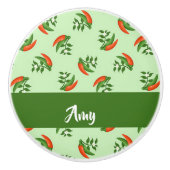 Red and Green Chili peppers pattern Keramikknauf (Vorderseite)