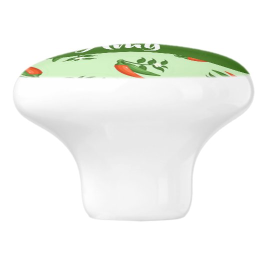 Red and Green Chili peppers pattern Keramikknauf (Seitenansicht)