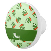 Red and Green Chili peppers pattern Keramikknauf (Rechts)