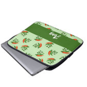 Red and Green Chili peppers pattern Laptopschutzhülle (Vorne Knopf)