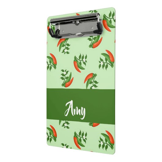 Red and Green Chili peppers pattern Mini Klemmbrett (Gewinkelt2)