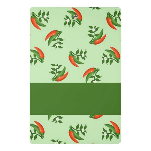 Red and Green Chili peppers pattern Mini Klemmbrett (Rückseite)
