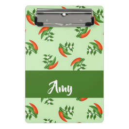 Red and Green Chili peppers pattern Mini Klemmbrett