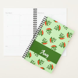 Red and green chili peppers pattern planer