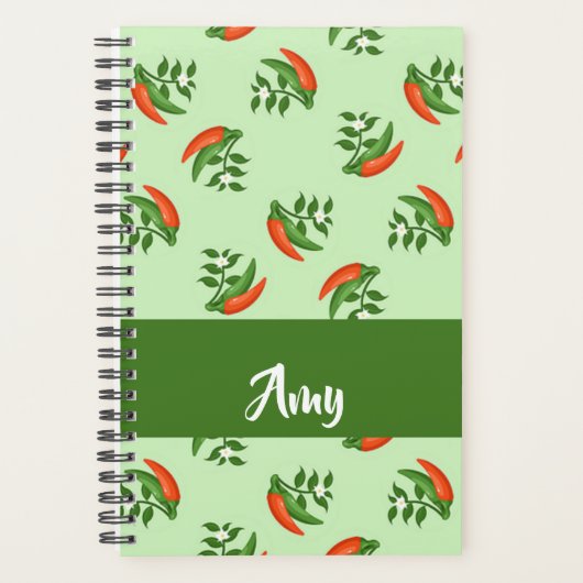 Red and green chili peppers pattern planer (Vorderseite)