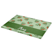 Red and Green Chili peppers pattern Schneidebrett (Ecke)