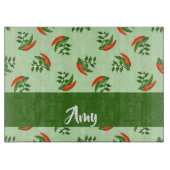 Red and Green Chili peppers pattern Schneidebrett (Vorderseite)