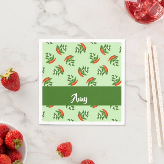 Red and green chili peppers pattern serviette (Beispiel)