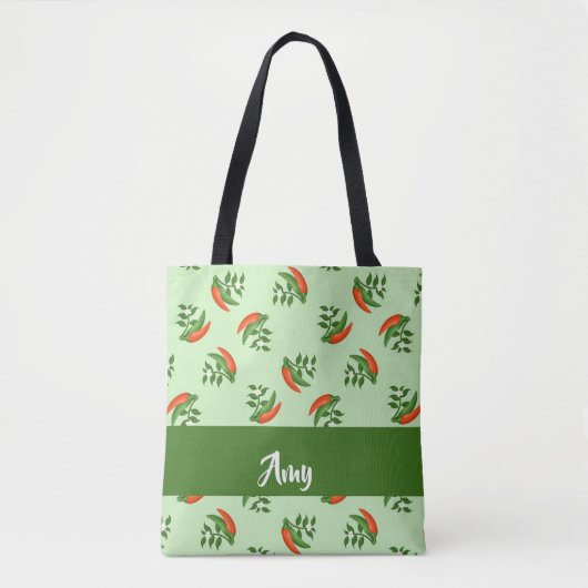 Red and Green Chili peppers pattern Tasche (Vorderseite)