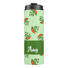 Red and green chili peppers pattern thermosbecher