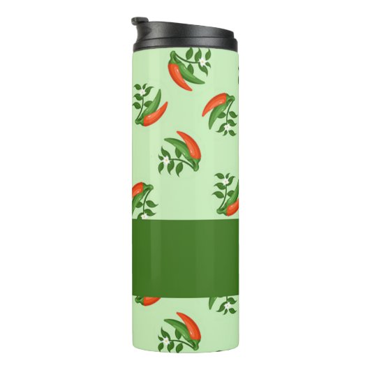 Red and green chili peppers pattern thermosbecher (Nach rechts gedreht)