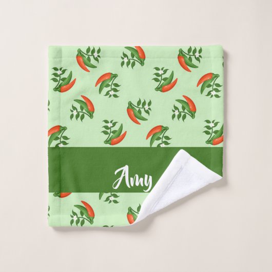 Red and green chili peppers pattern waschlappen (Waschlappen)