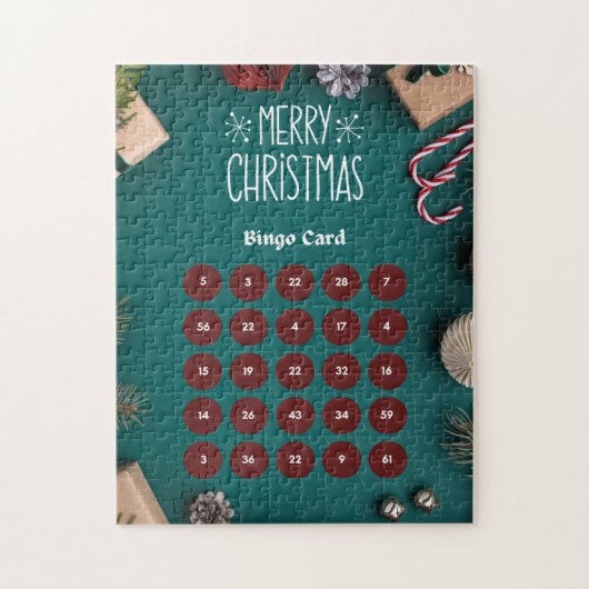 Red and Green Christmas Bingo Jigsaw Puzzle (Vertikal)