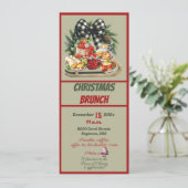 Red and Green Christmas Design Brunch Invitation Einladung (Stehend Vorderseite)