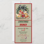 Red and Green Christmas Design Brunch Invitation Einladung (Vorderseite)