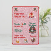 Red and Green Christmas Pancake Breakfast Einladung (Stehend Vorderseite)