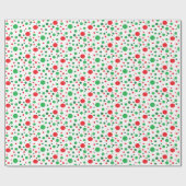 Red and Green Christmas Polka Dots Gift Wrap Geschenkpapier (Flach)