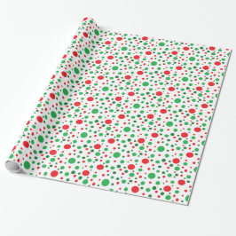 Red and Green Christmas Polka Dots Gift Wrap Geschenkpapier
