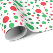 Red and Green Christmas Polka Dots Gift Wrap Geschenkpapier (Rolleneckpunkt)