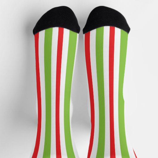 Red and Green Christmas Print Socks Socken (Oben)