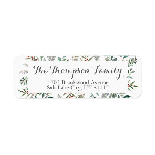 Red and Green Christmas Return Address Label (Vorne)