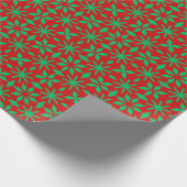 Red and Green Christmas Snowflakes Pattern Geschenkpapier (Ecke)