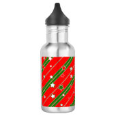 Red and Green Christmas Star Pattern Edelstahlflasche (Links)