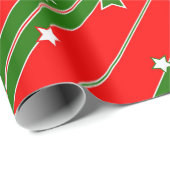 Red and Green Christmas Star Pattern Geschenkpapier (Rolleneckpunkt)