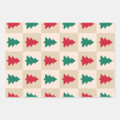 Red and Green Christmas Trees Pattern Geschenkpapier Set (Vorderseite)