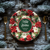 Red and Green Christmas Wreath Chic Paper Plates Pappteller