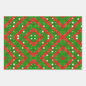 Red and Green Classic Stripes Weihnachten Geschenkpapier Set (Vorderseite 3)