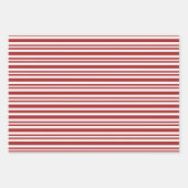 Red and Green Classic Stripes Weihnachten Geschenkpapier Set (Vorderseite 2)