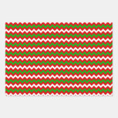 Red and Green Classic Stripes Weihnachten Geschenkpapier Set (Vorderseite)