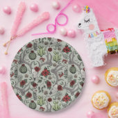 Red and Green Country Cowgirl Weihnachtsmann Antle Pappteller (Party)