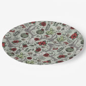 Red and Green Country Cowgirl Weihnachtsmann Antle Pappteller (Schrägansicht)