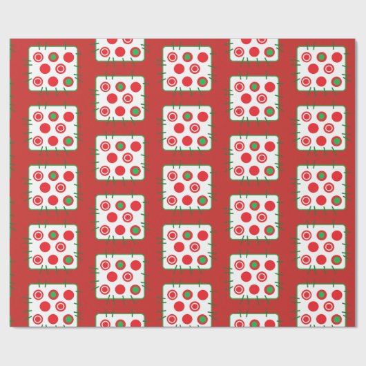 Red and Green Country Patch Weihnachtsgeschenk Wra Geschenkpapier (Flach)