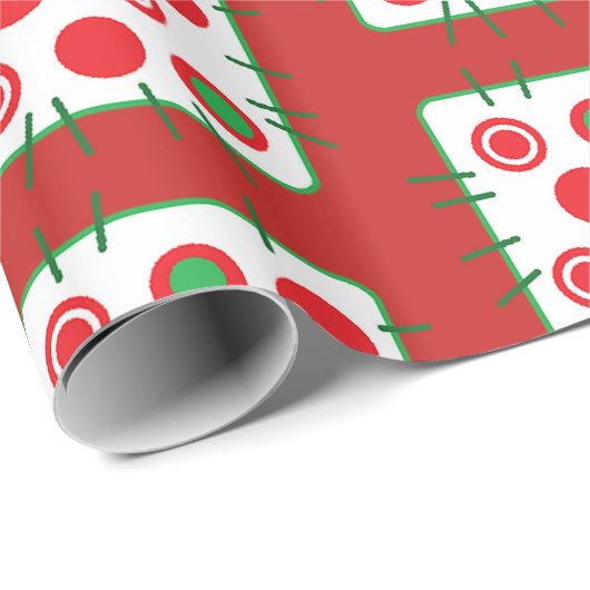Red and Green Country Patch Weihnachtsgeschenk Wra Geschenkpapier (Rolleneckpunkt)