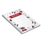 Red and Green Cute Illustrated Christmas Notizblock (Rechte Seite)