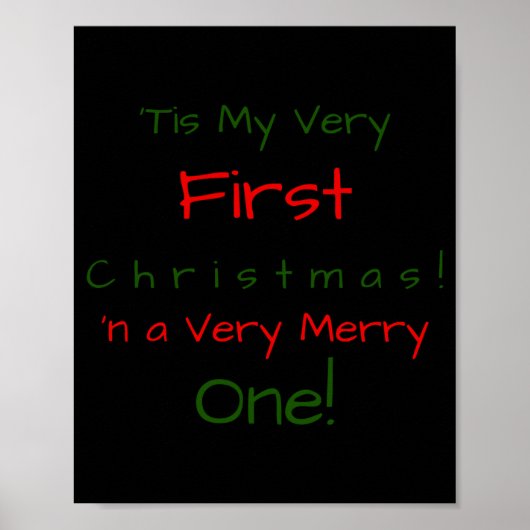 Red And Green D First Baby Christmas Baby  Poster (Vorne)