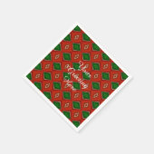 Red and Green Diamond Pattern Holiday Napkins Serviette (Ecke)