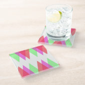 Red and Green Dreiecke Glasuntersetzer (Schrägansicht)