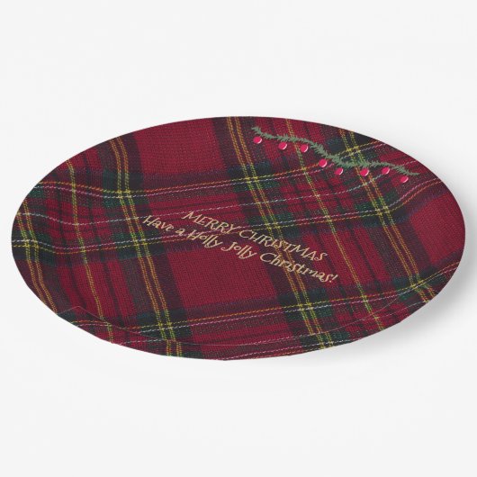 Red and Green Festive  Pappteller (Schrägansicht)