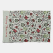 Red and Green FroChristmas Country Cowgirl Geschirrtuch (Horizontal)