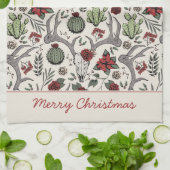 Red and Green FroChristmas Country Cowgirl Geschirrtuch (Gefaltet)